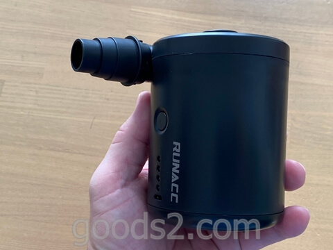 RUNACC 電動エアーポンプのノズル装着完了