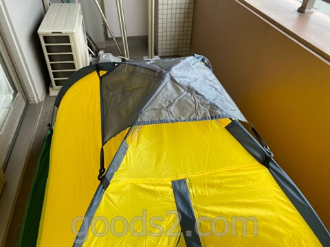 lovingskyのテントのトップシートをつける