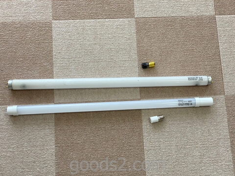 蛍光灯とLEDランプのセットを比較