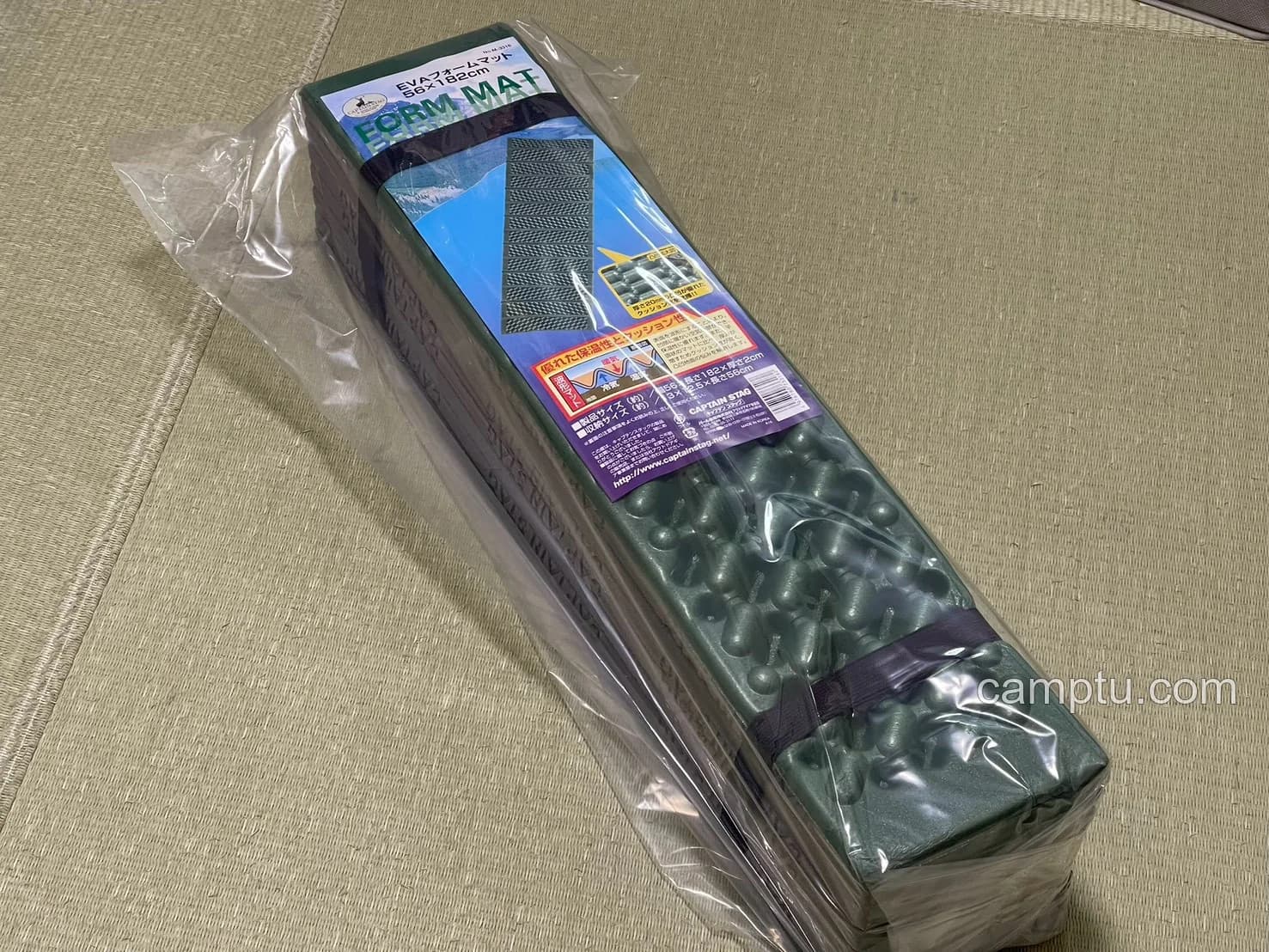CAPTAIN STAG EVAフォームマット56×182cmの製品ラベル